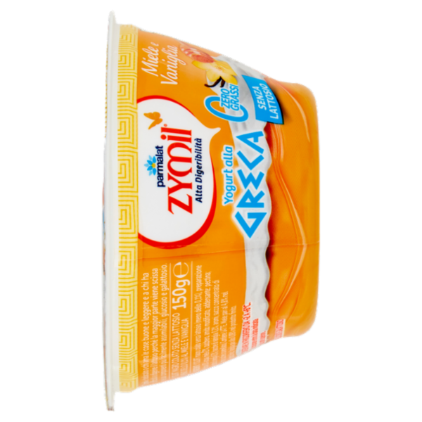 ZYMIL Alta Digeribilità Senza Lattosio Yogurt alla Greca Zero Grassi Miele e Vaniglia 150 g