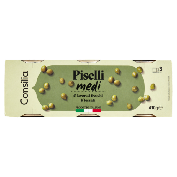 Consilia Saper Scegliere Piselli Medi Lessati 3 x 410 g
