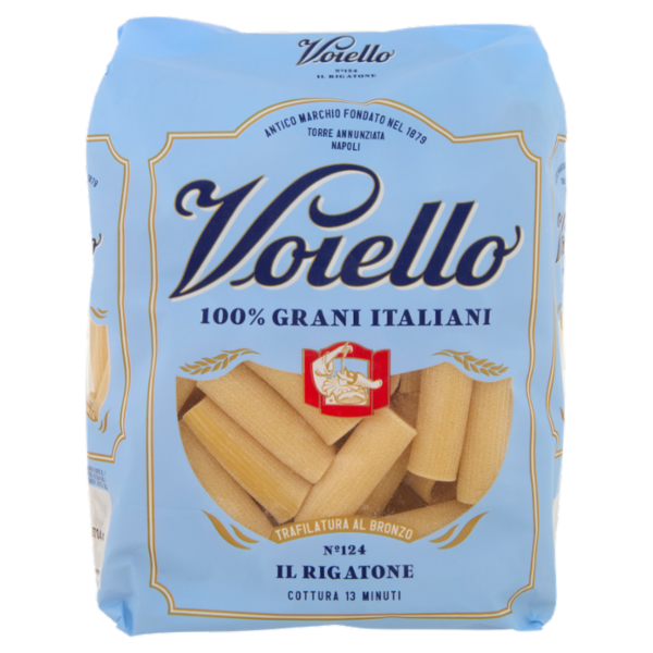 Voiello Pasta Il Rigatone N°124 grani 100% italiani Trafilata bronzo 500g
