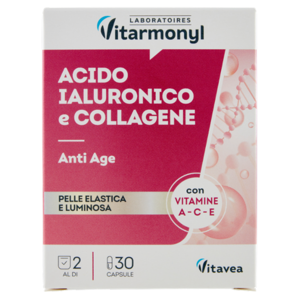Laboratoires Vitarmonyl Acido Ialuronico e Collagene Anti Age 30 Capsule 13,7 g