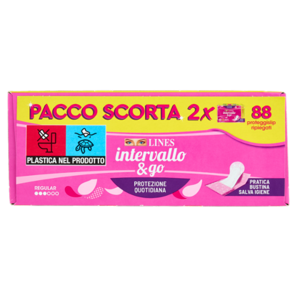 Lines intervallo & go Regular proteggislip ripiegati 88 pz
