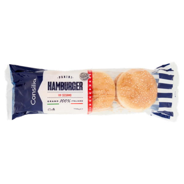 Consilia Pane per Hamburger con Sesamo 6 pezzi 300 g