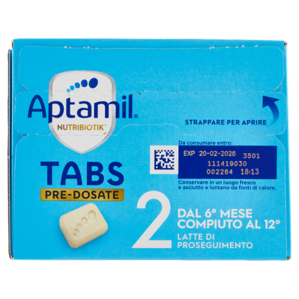 APTAMIL Nutribiotik Tabs 2,Latte di proseguimento in Tabs, dal 6° mese compiuto al 12°, 21 bustine