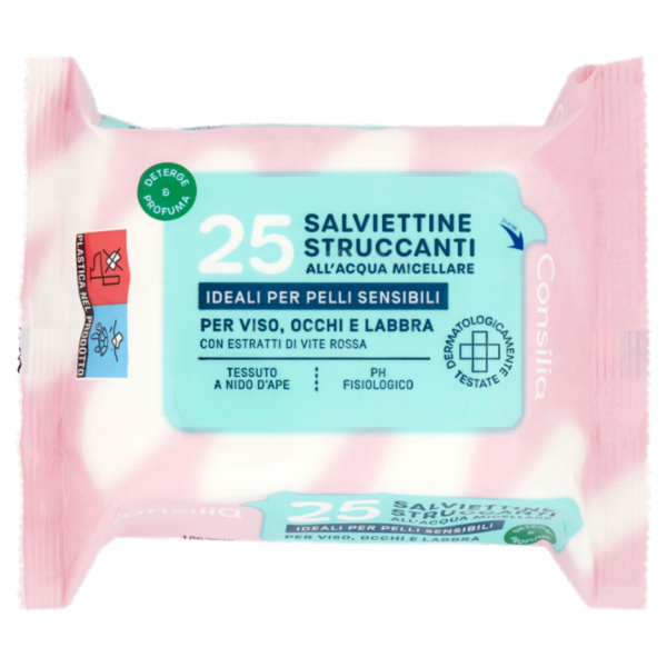 Consilia Salviettine Struccanti per Pelli Sensibili 25 pezzi