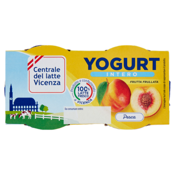 Centrale del latte Vicenza Yogurt Intero Frutta Frullata Pesca 2 x 125 g