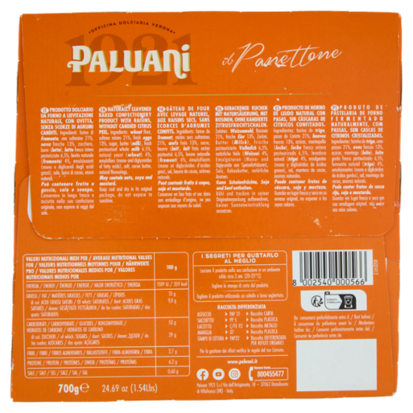 Paluani il Panettone Zero Canditi 700 g