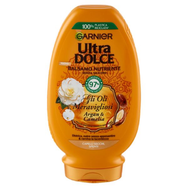 Garnier Ultra Dolce Balsamo Meraviglioso all'olio d'argan e di camelia per capelli secchi, 200 ml