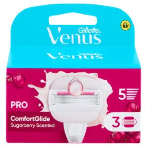 Gillette Venus Pro ComfortGlide Sugarberry Scented Lamette Di Ricambio Per Rasoi Donna 3 Ricariche