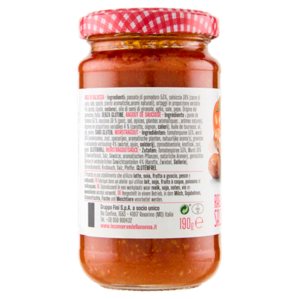 Le Conserve della Nonna Ragù di Salsiccia 190 g