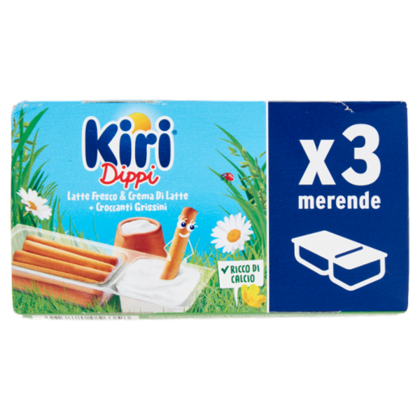 Kiri Dippi Latte Fresco & Crema di Latte + Croccanti Grissini 3 x 35 g
