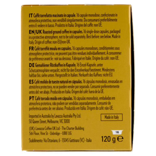 Lavazza A Modo Mio Qualità Oro 16 Capsule 120 g