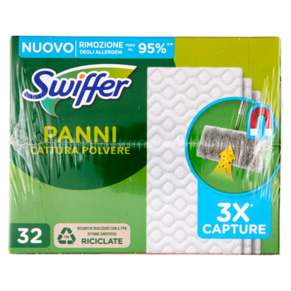 Swiffer Panni Cattura Polvere per Scopa Swiffer - Ricarica 64 Salviette