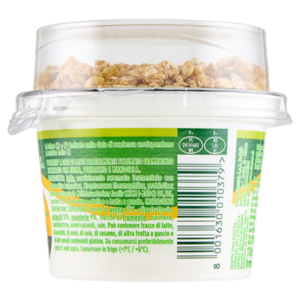 ACTIVIA Fibre Mix&Go con Probiotico Bifidus, Yogurt Bianco con Avena, Pistacchio e Mandorle, 170g