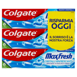 Colgate Dentifricio Max Fresh Cristalli Rinfrescanti 3x75 Ml
