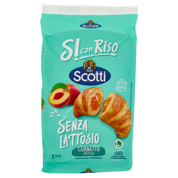 Riso Scotti Si con Riso Senza Lattosio Cornetto con Pesca 5 x 48 g