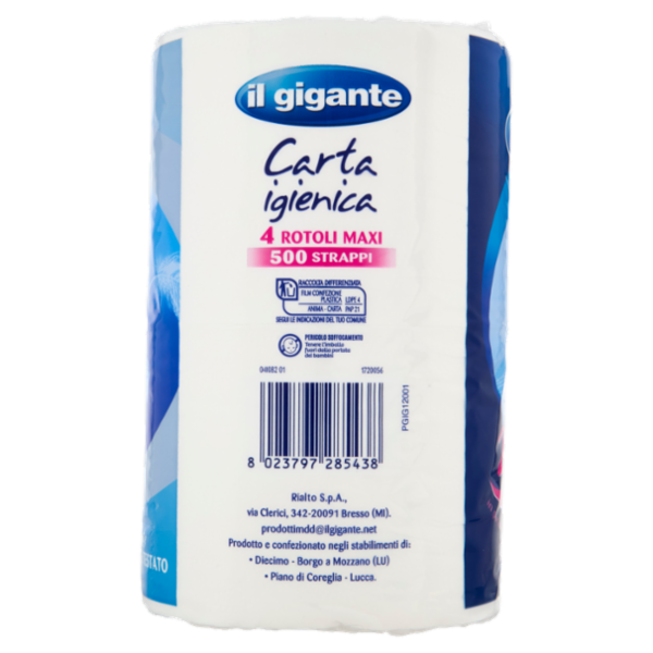 IL GIGANTE Carta igienica Rotoli Maxi 4 pz