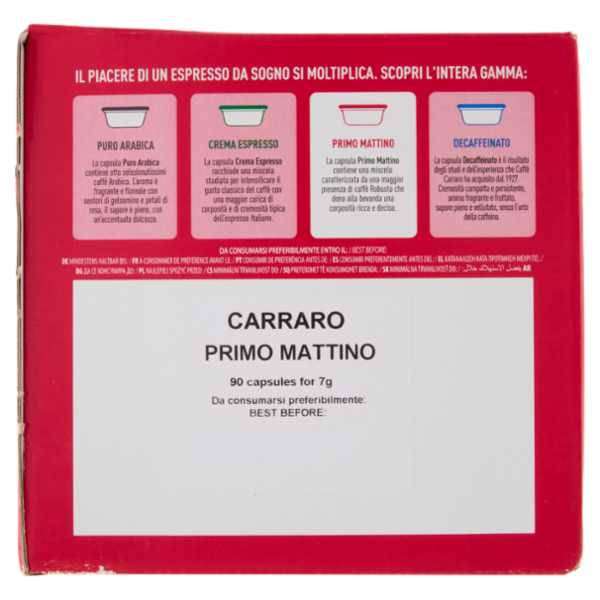 Carraro Primo Mattino Capsule Compatibili Lavazza* A Modo Mio* 90 x 7 g