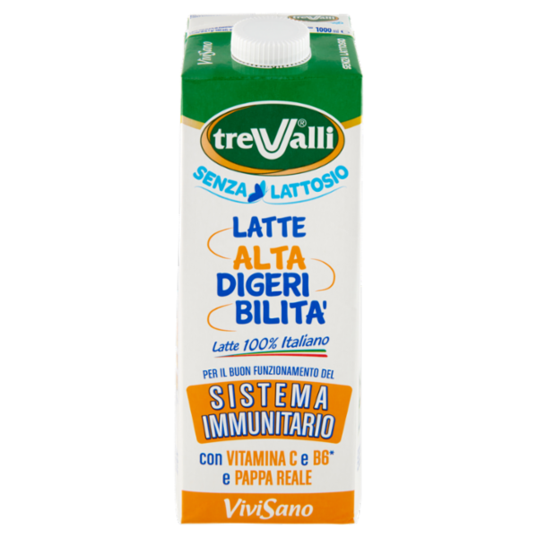 treValli Senza Lattosio Latte Alta Digeribilità Vivi Sano 1000 ml