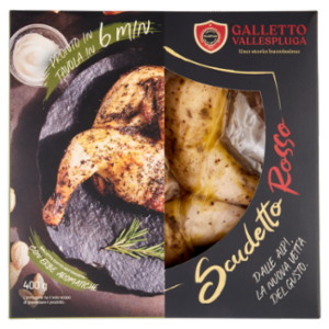 Vallespluga Scudetto Rosso Galletto Cotto Sottovuoto Con Erbe Aromatiche 400 g