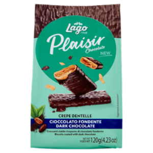 Lago Plaisir Chocolate Crepe Dentelle Cioccolato Fondente 120 g