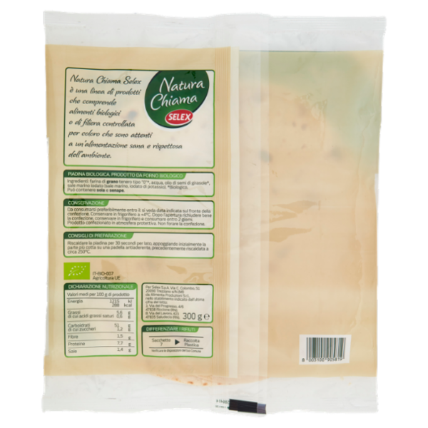 Selex Natura Chiama Piadine Fresche Biologiche 3x100 g