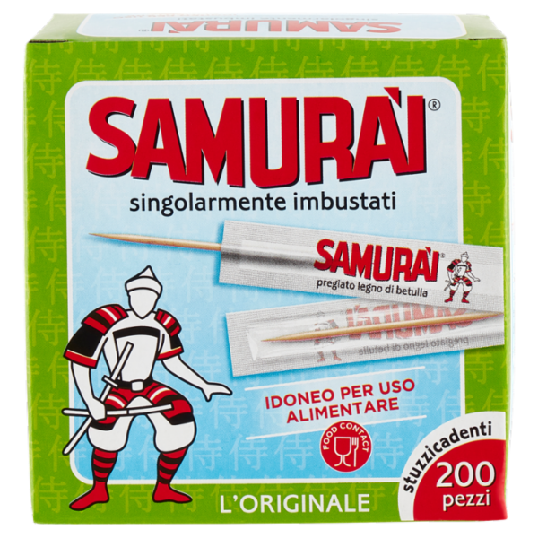 Samurài l'Originale stuzzicadenti singolarmente imbustati 200 pz