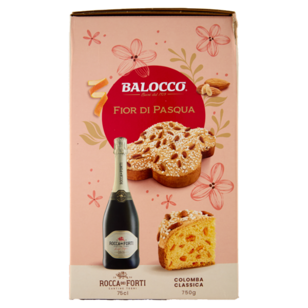 Balocco Fior di Pasqua Colomba Classica 750 g & Rocca dei Forti Vino Spumante Dolce 75 cl