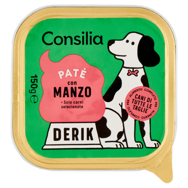Consilia Derik Paté per Cane con Manzo 150 g