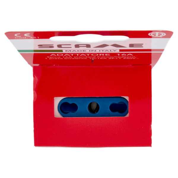 Scame Adattatore 16A Spina 16A standard franco/tedesco, 1 presa bivalente 10/16A, 2P+T 250V