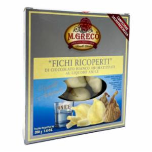Greco Fichi Ricoperti Di Cioccolato Bianco Aromatizzati Al Liquore Anice 200 G