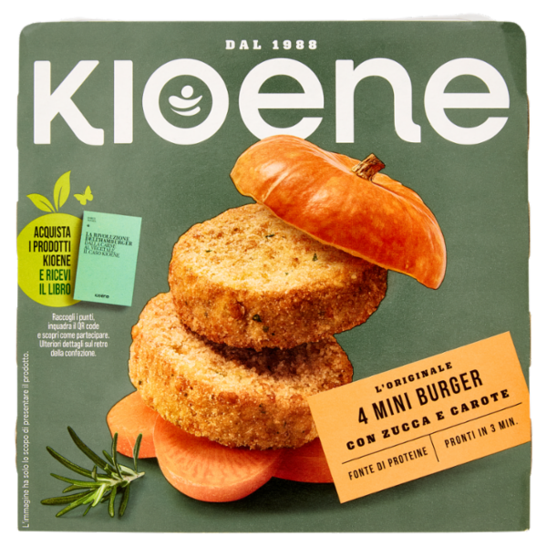 Kioene l'Originale 4 Mini Burger con Zucca e Carote 200 g
