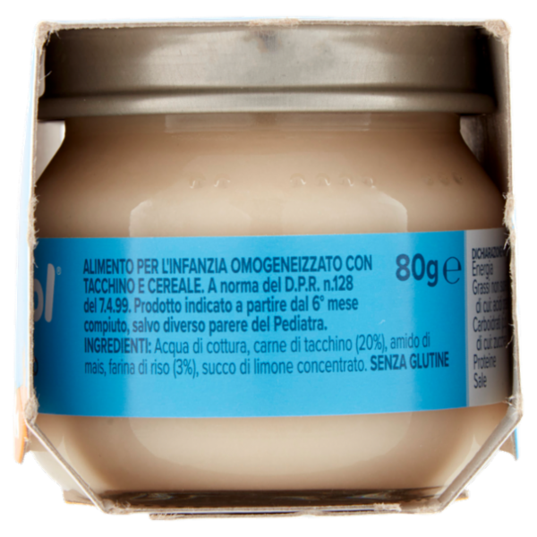 nipiol tacchino omogeneizzato con carne e cereale 2 x 80 g