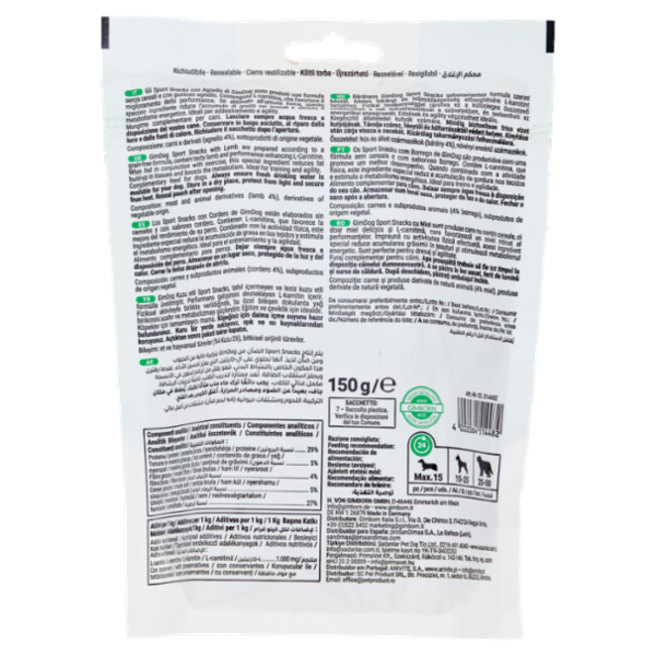 GimDog Sport Snacks con Agnello 150 g