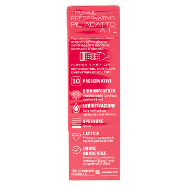 Durex Preservativi Pleasuremax Lubrificati con Rilievi e Nervature Esterne, 10 Profilattici
