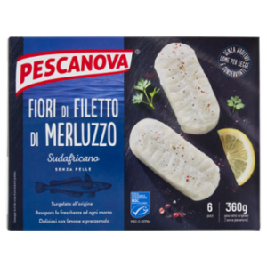Pescanova Fiori Di Filetto Di Merluzzo Sudafricano Senza Pelle 6 Pezzi 360 g