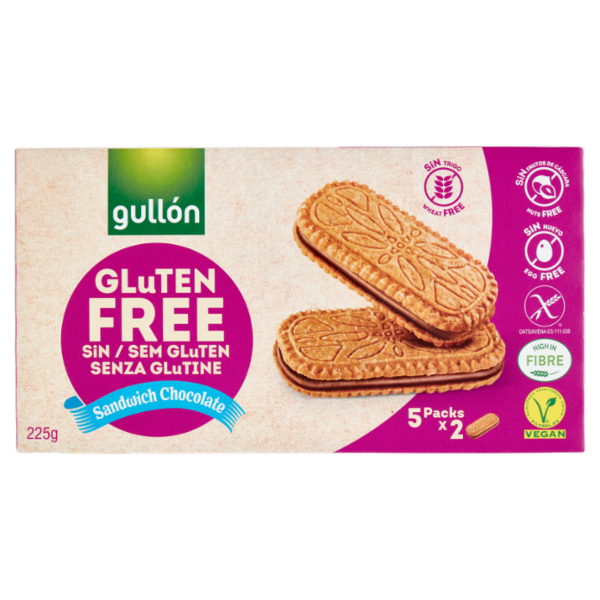Gullón Gluten Free Sandwich Chocolate 5 x 45 g