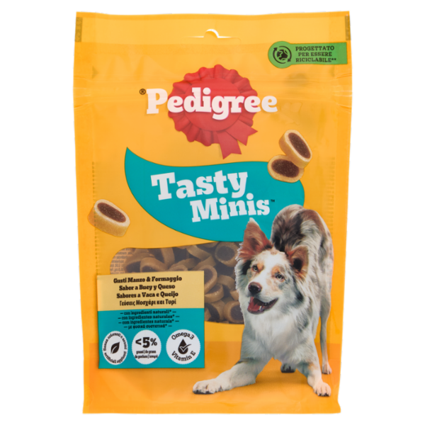 Pedigree Tasty Minis Formaggio e Manzo 140g