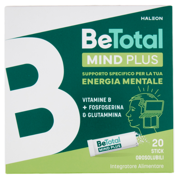 BeTotal Mind Plus Vitamina B Supporto per Stanchezza e Concentrazione Adulti e Bambini 6+ 20 Bst 50g