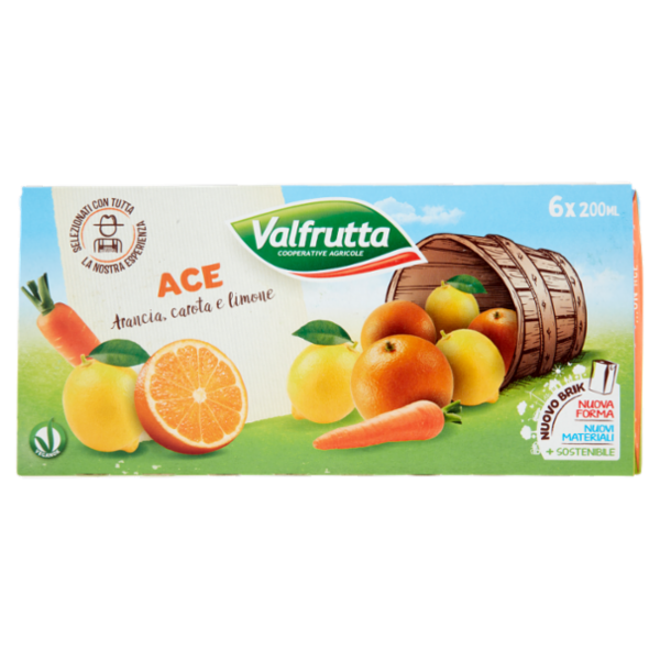 Valfrutta ACE Arancia, carota e limone 6 x 200 ml