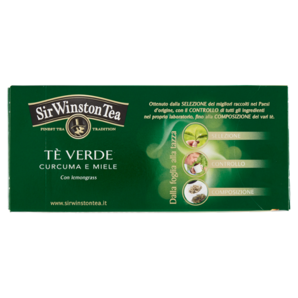 Sir Winston Tea Tè Verde Curcuma e Miele 20 x 1,75 g