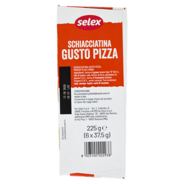 Selex Schiacciatina Gusto Pizza 6 Porzioni da 37,5 g