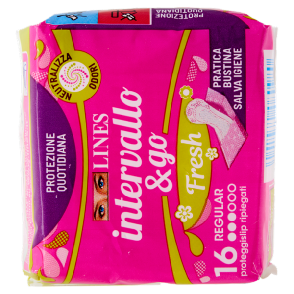 Lines intervallo & go Fresh Regular proteggislip ripiegati 16 pz