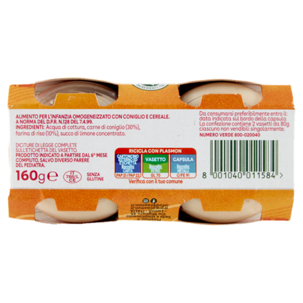 Plasmon Omogeneizzato Coniglio con cereale 2 x 80 g
