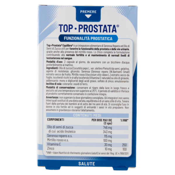 equilibra Top-Prostata Funzionalità Prostatica 40 Capsule 30,2 g