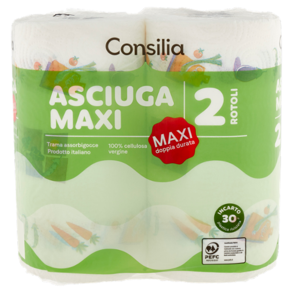 Consilia Asciugatutto 2 Veli Maxi 2 rotoli