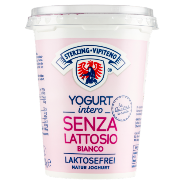 Sterzing Vipiteno Yogurt intero Senza Lattosio Bianco 500 g