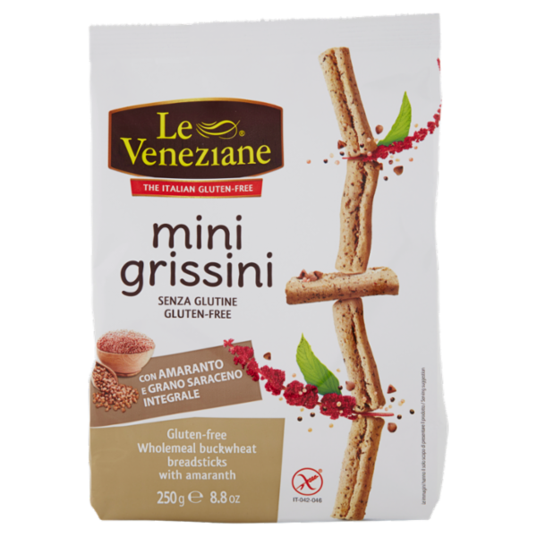 Le Veneziane mini grissini con Amaranto e Grano Saraceno Integrale 250 g