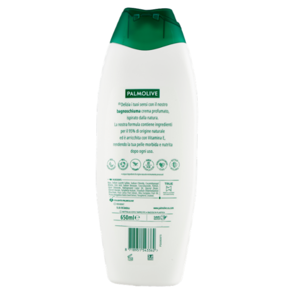 Palmolive bagnoschiuma Naturals Oliva Verde e Latte Idratante 650 ml