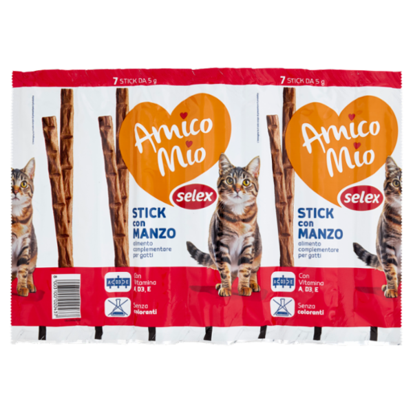 Selex Amico Mio Gatto Stick con Manzo 7x5 g