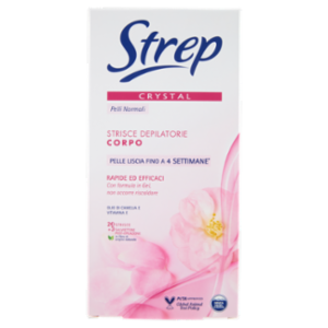 Strep Crystal Strisce Depilatorie Corpo 20 Strisce + 3 Salviettine